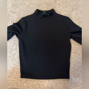 Black tight turtle neck crop top